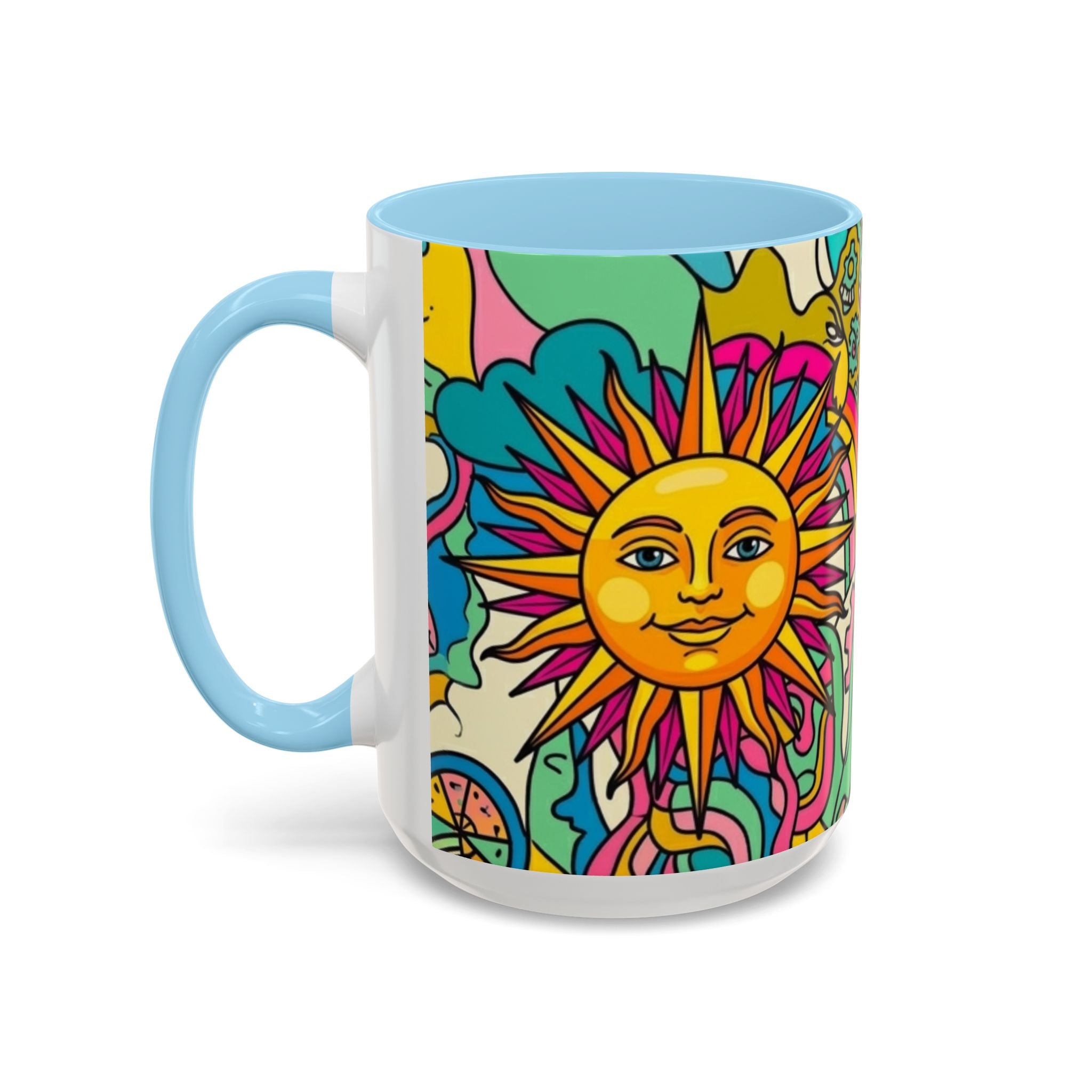 Radiant Balance Coffee Mug — Colorful Retro 11/15oz Ceramic