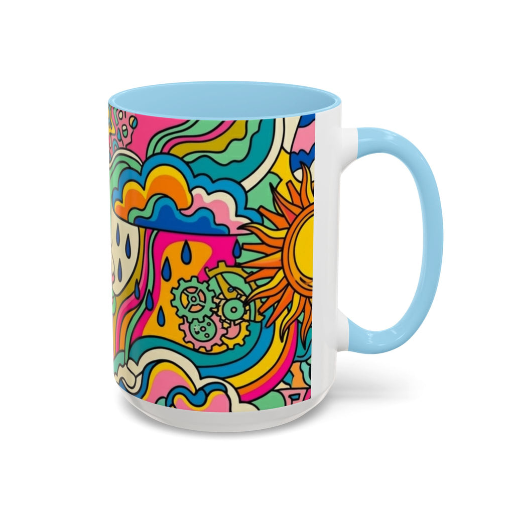 Radiant Balance Coffee Mug — Colorful Retro 11/15oz Ceramic