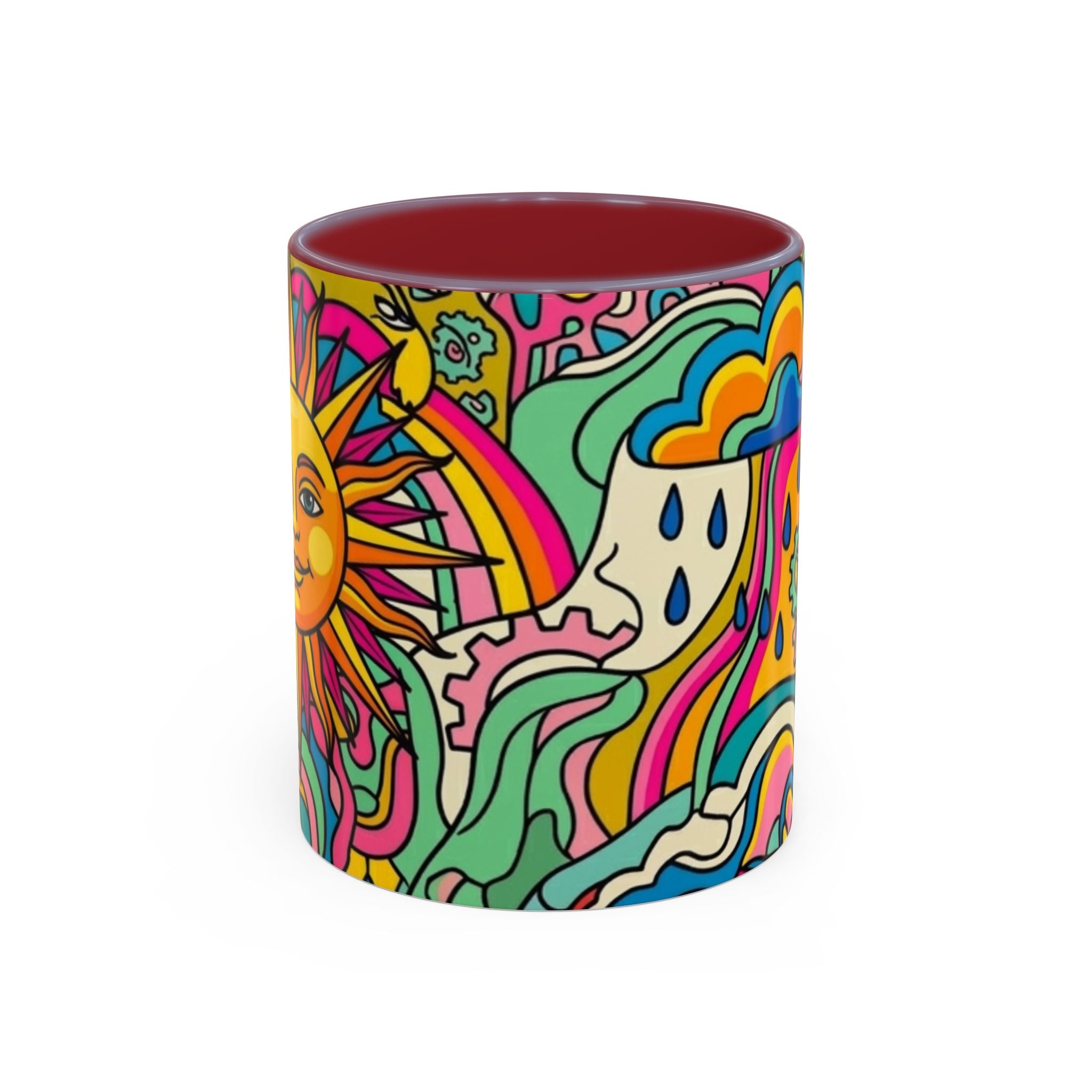 Radiant Balance Coffee Mug — Colorful Retro 11/15oz Ceramic