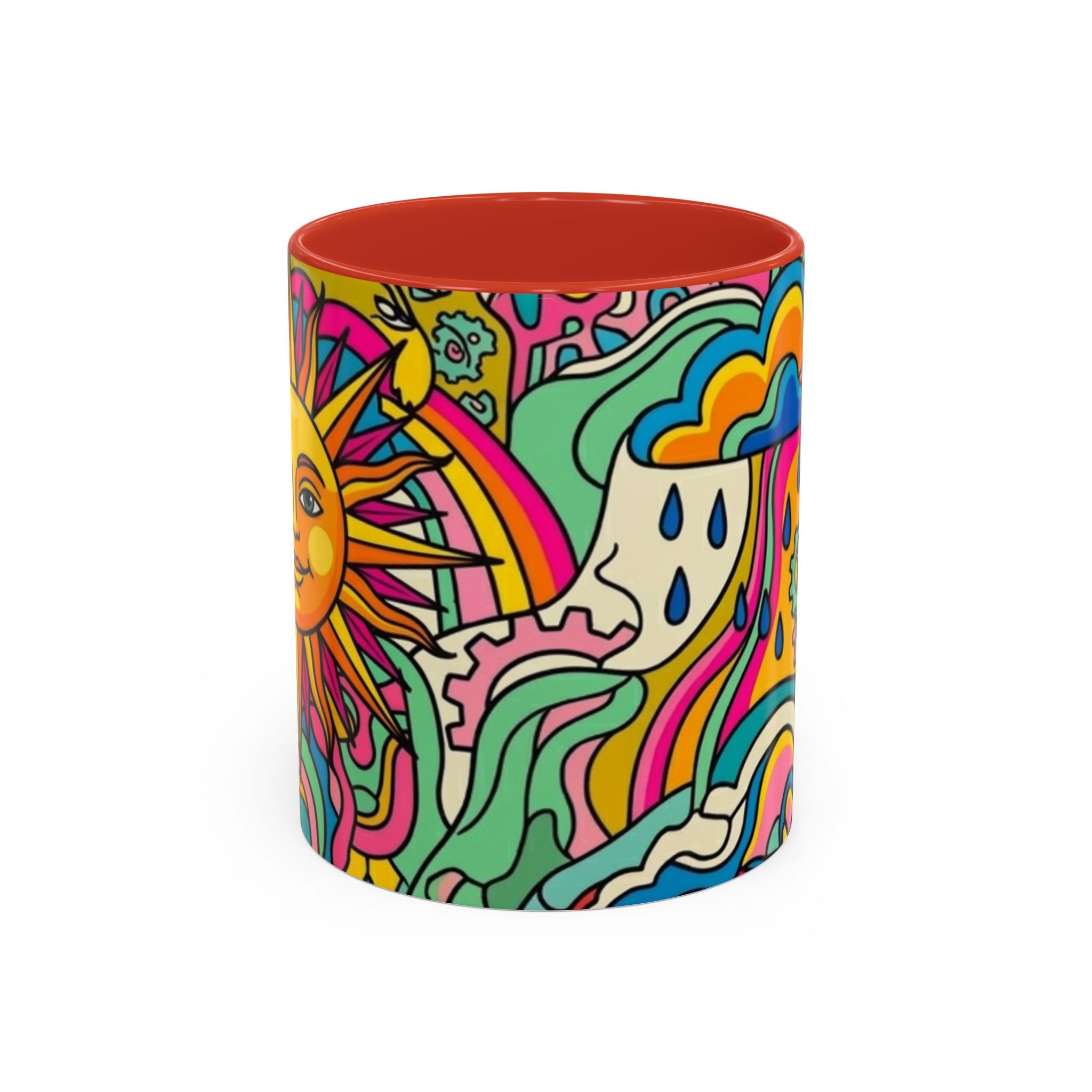 Radiant Balance Coffee Mug — Colorful Retro 11/15oz Ceramic