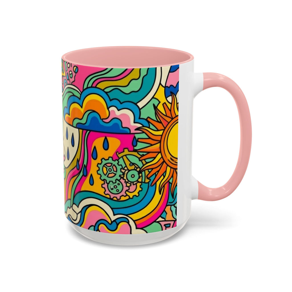 Radiant Balance Coffee Mug — Colorful Retro 11/15oz Ceramic