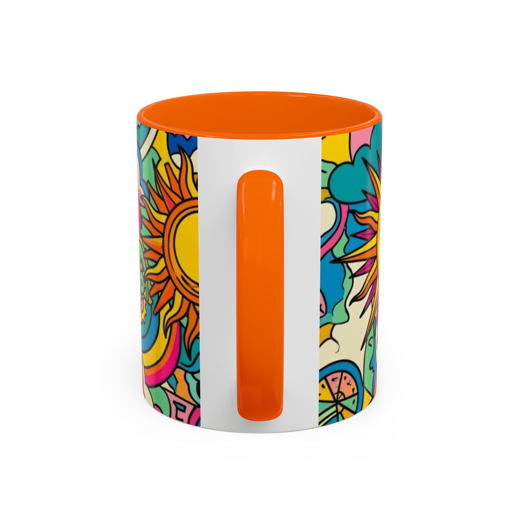 Radiant Balance Coffee Mug — Colorful Retro 11/15oz Ceramic