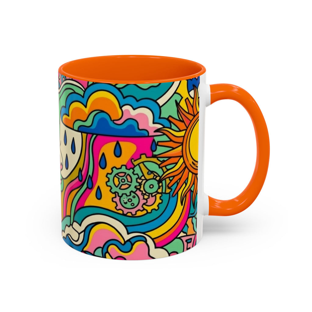 Radiant Balance Coffee Mug — Colorful Retro 11/15oz Ceramic