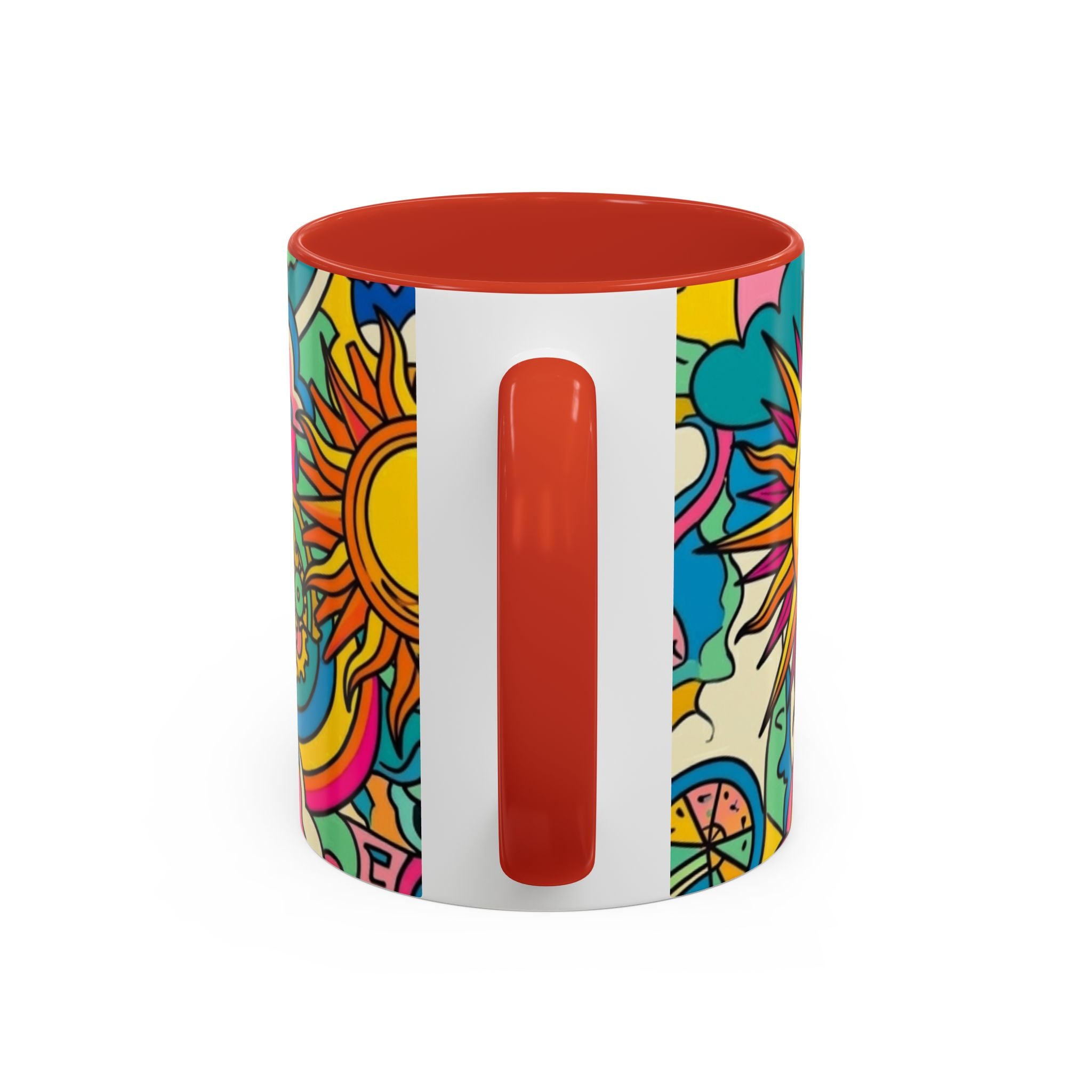 Radiant Balance Coffee Mug — Colorful Retro 11/15oz Ceramic