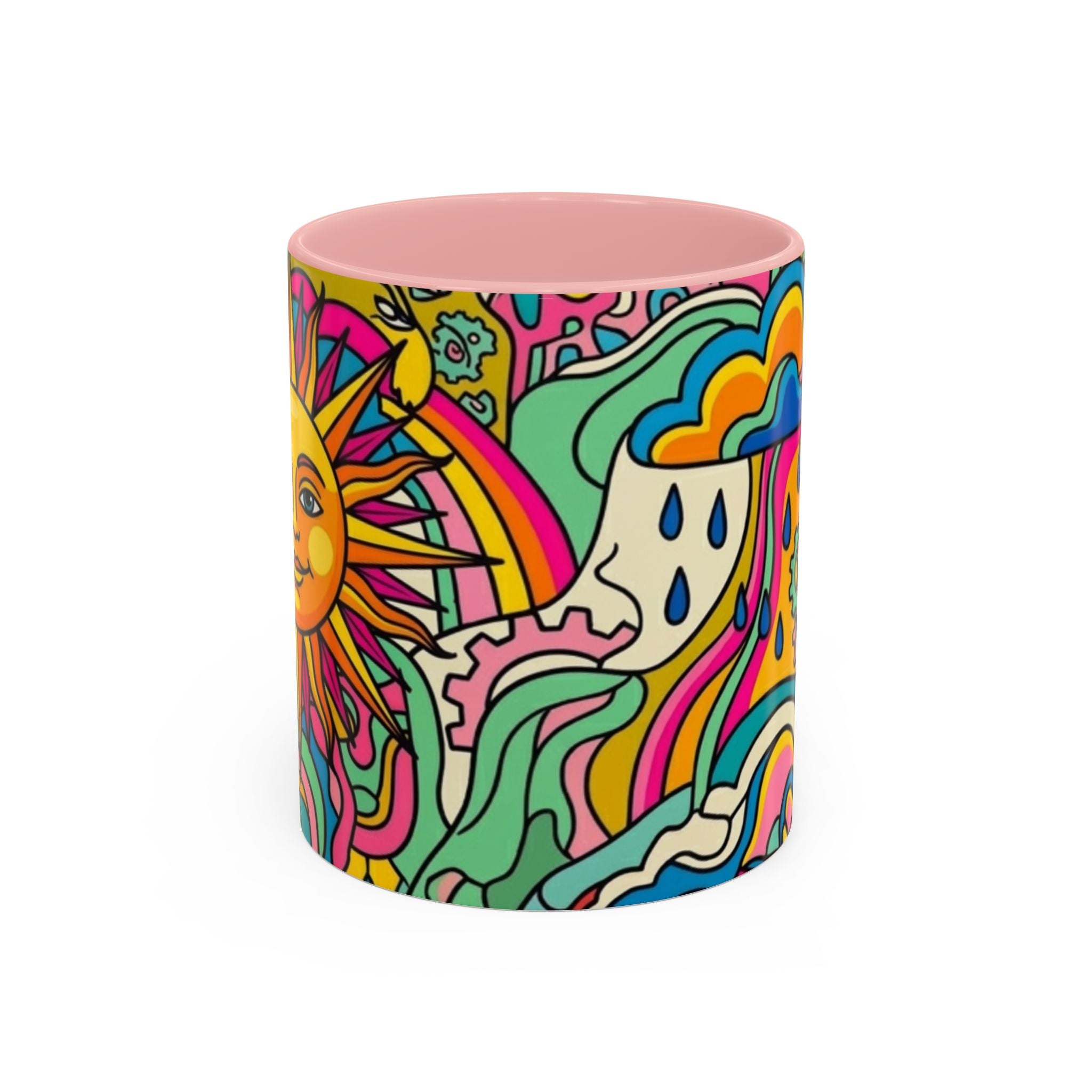 Radiant Balance Coffee Mug — Colorful Retro 11/15oz Ceramic