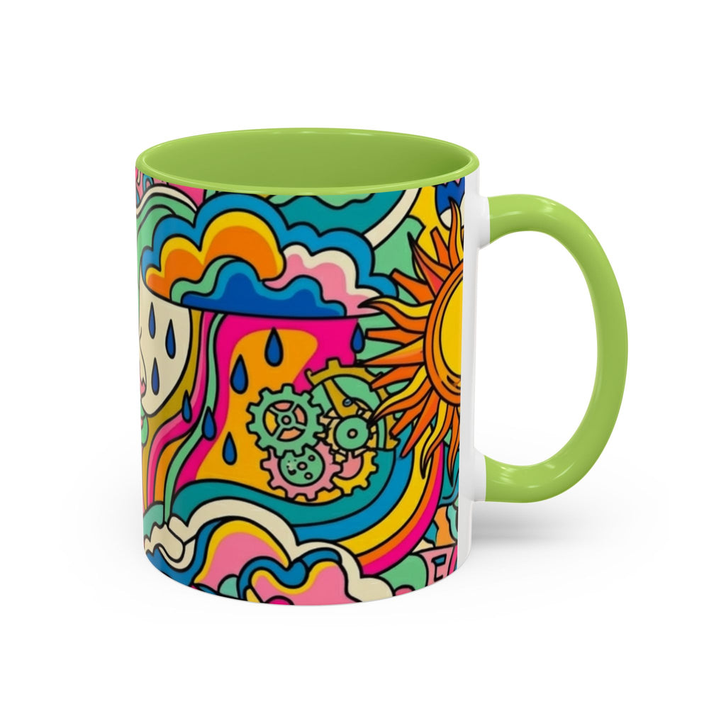 Radiant Balance Coffee Mug — Colorful Retro 11/15oz Ceramic