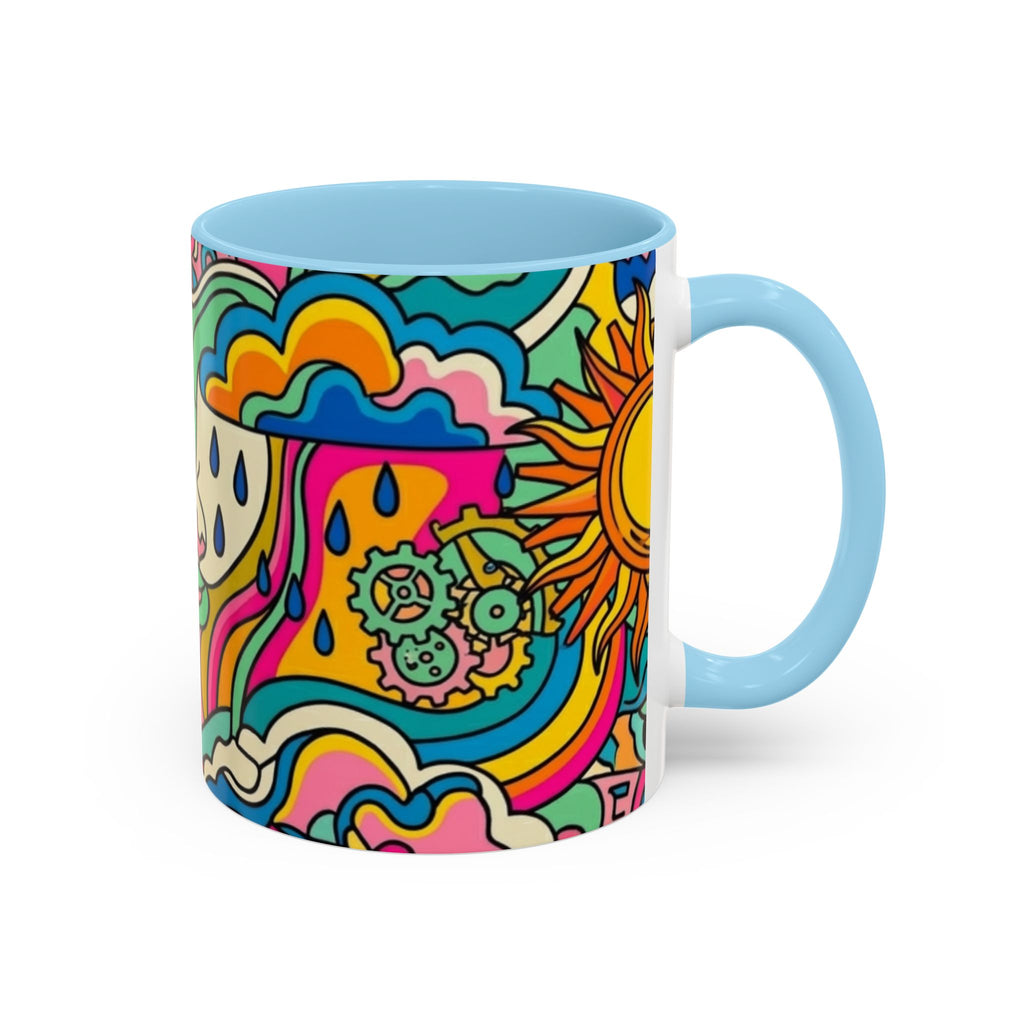 Radiant Balance Coffee Mug — Colorful Retro 11/15oz Ceramic