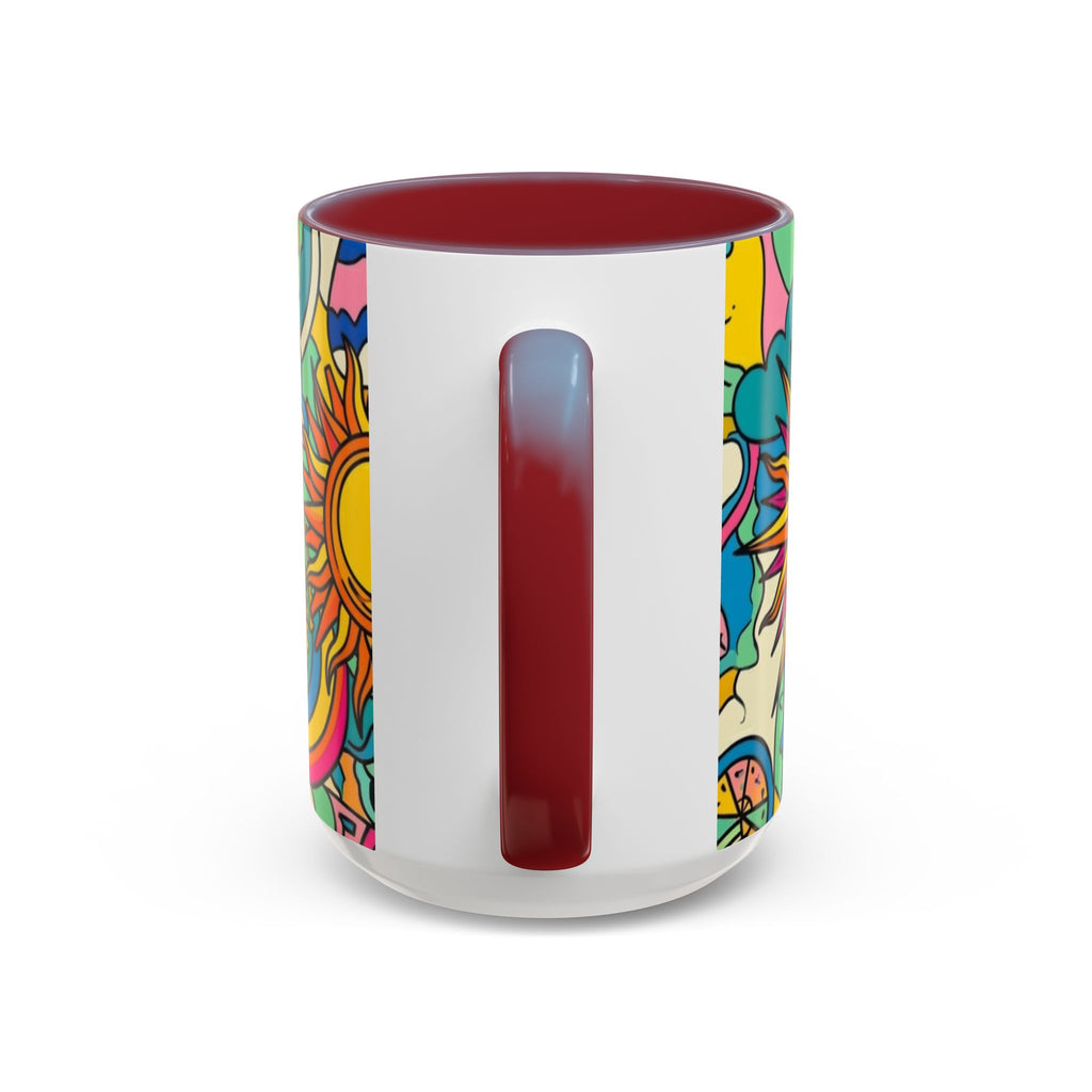 Radiant Balance Coffee Mug — Colorful Retro 11/15oz Ceramic