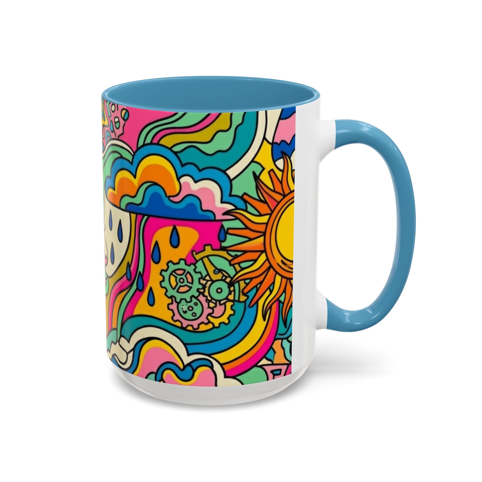 Radiant Balance Coffee Mug — Colorful Retro 11/15oz Ceramic