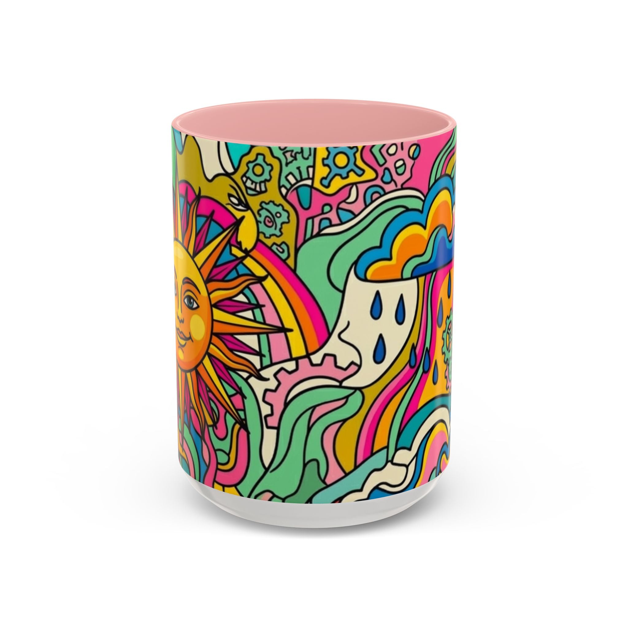 Radiant Balance Coffee Mug — Colorful Retro 11/15oz Ceramic