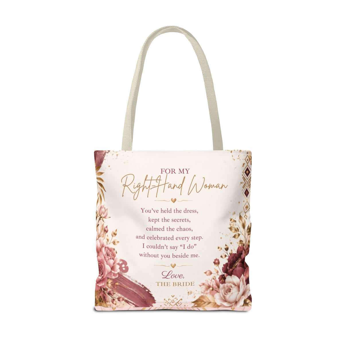 Maid or Matron of Honor Floral Tote Bag | Wedding Thank You Gift