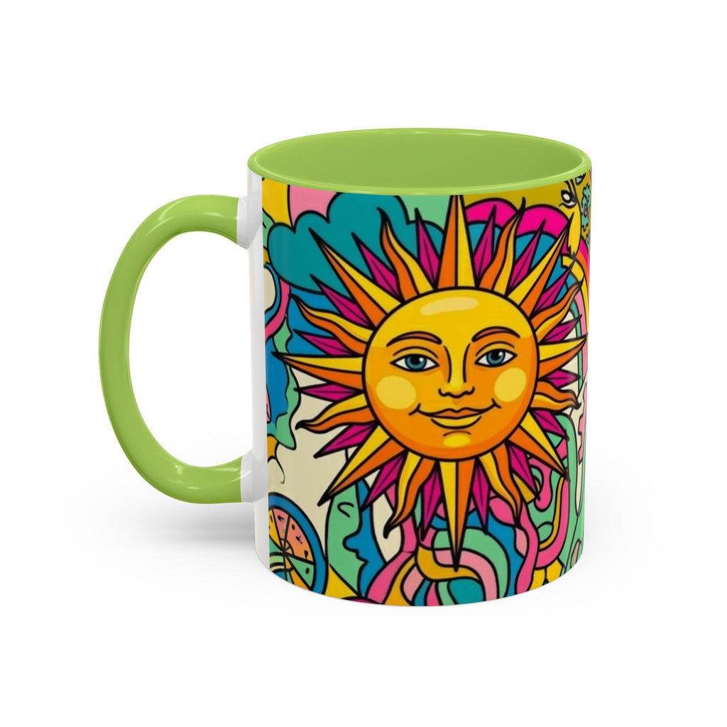 Radiant Balance Coffee Mug — Colorful Retro 11/15oz Ceramic