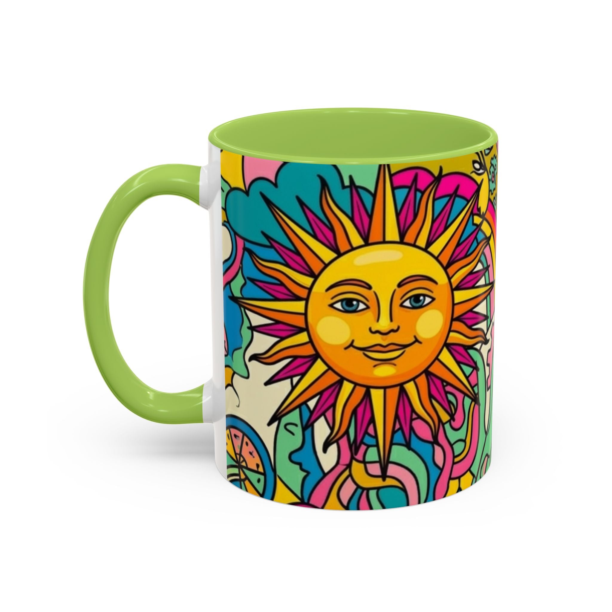 Radiant Balance Coffee Mug — Colorful Retro 11/15oz Ceramic
