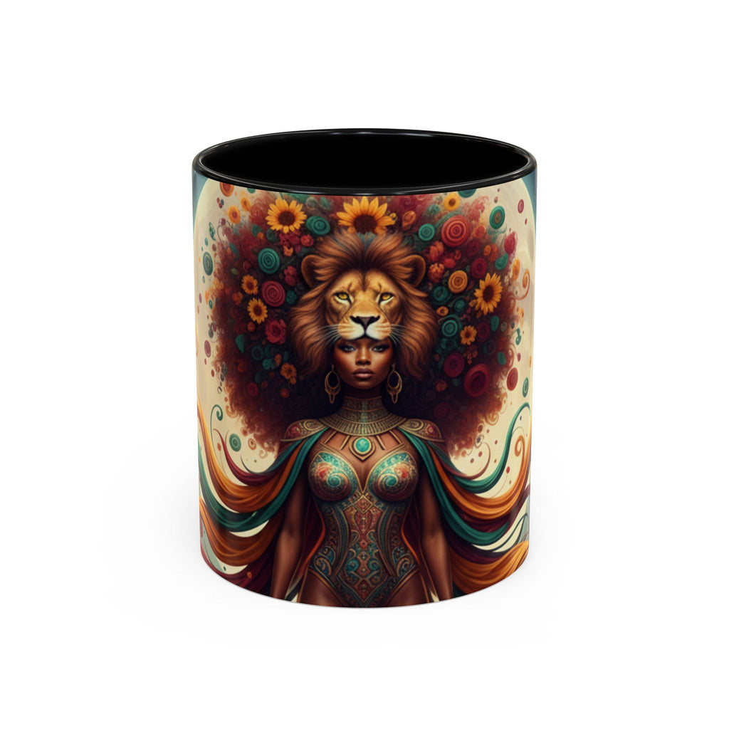 Sunflower Lion Goddess— Afrocentric Floral Art 11/15oz