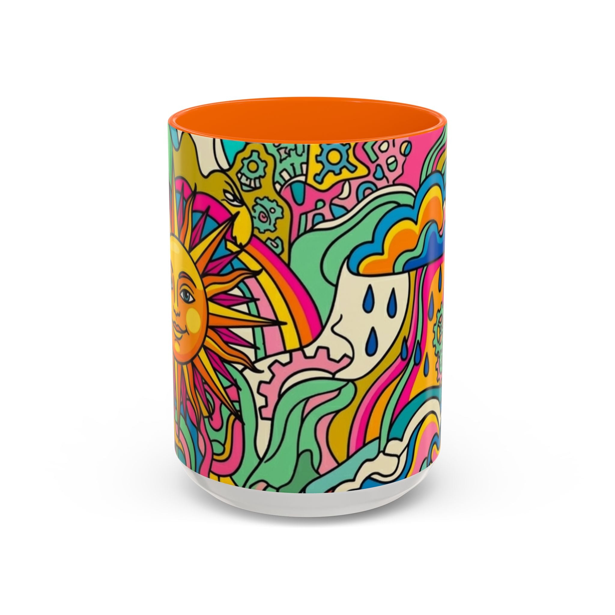 Radiant Balance Coffee Mug — Colorful Retro 11/15oz Ceramic