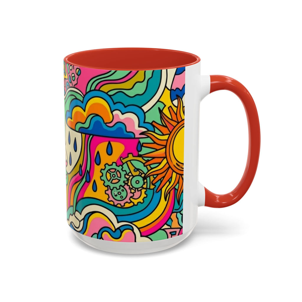 Radiant Balance Coffee Mug — Colorful Retro 11/15oz Ceramic