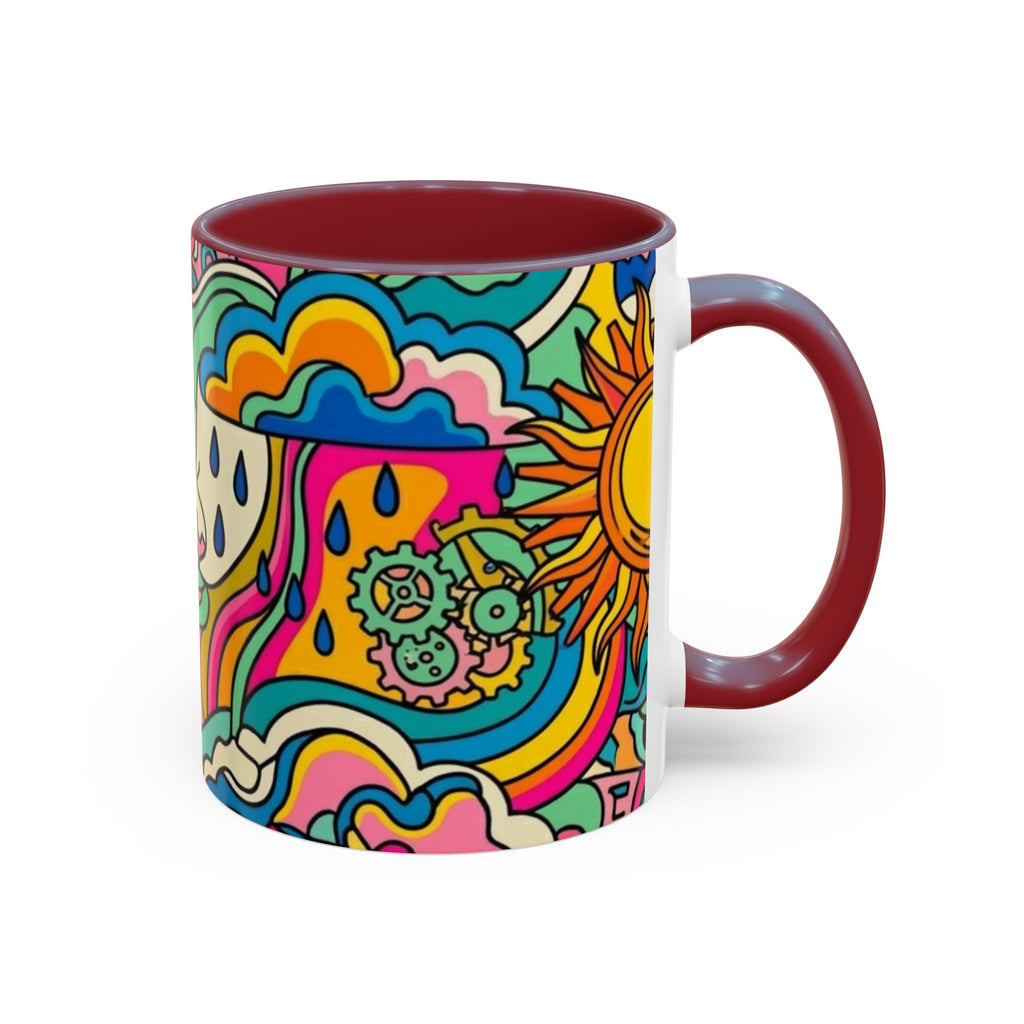 Radiant Balance Coffee Mug — Colorful Retro 11/15oz Ceramic