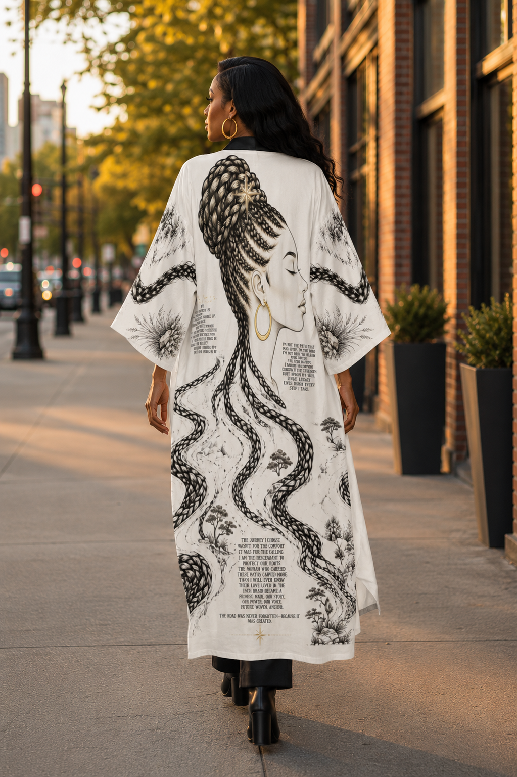 The History of Cornrows - The Road Long Kimono Robe