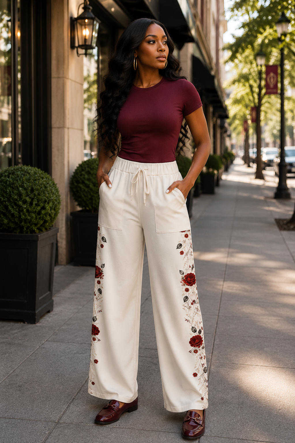 Autumn Bloom Wide-Leg Pants