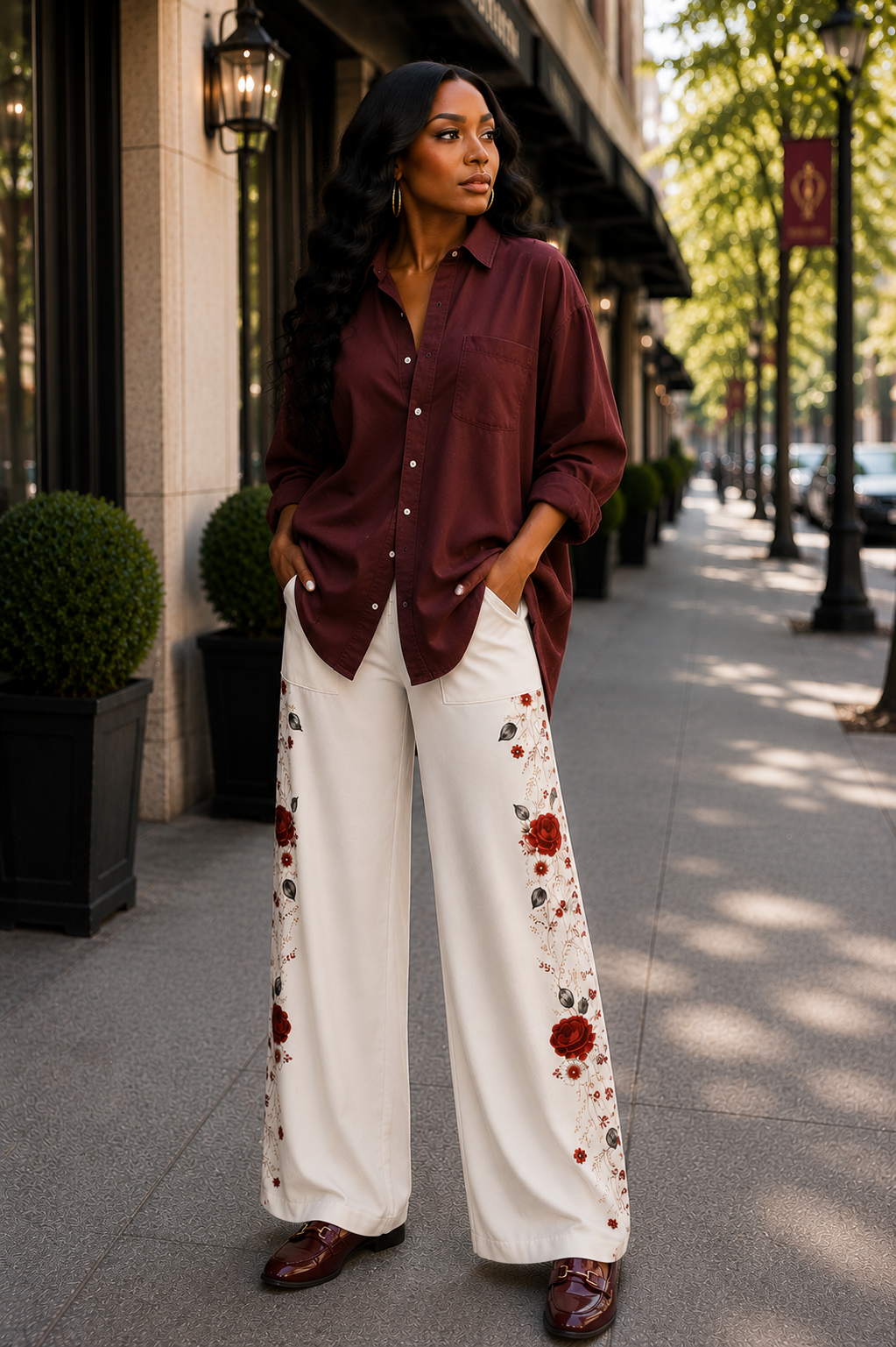 Autumn Bloom Wide-Leg Pants